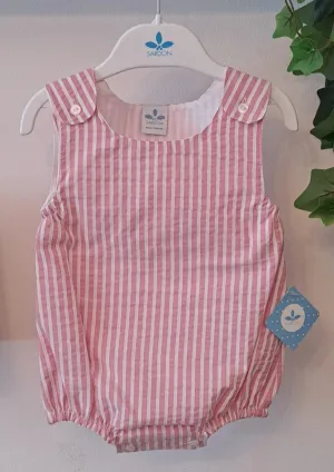 Cherry Striped Sleeveless Romper