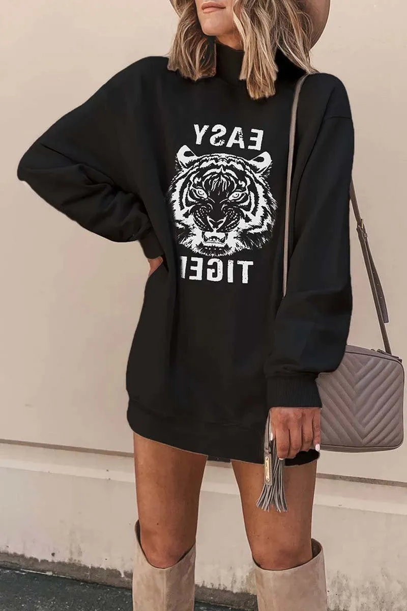 Chicindress Tiger Printed White Mini Dress (2 Colors)