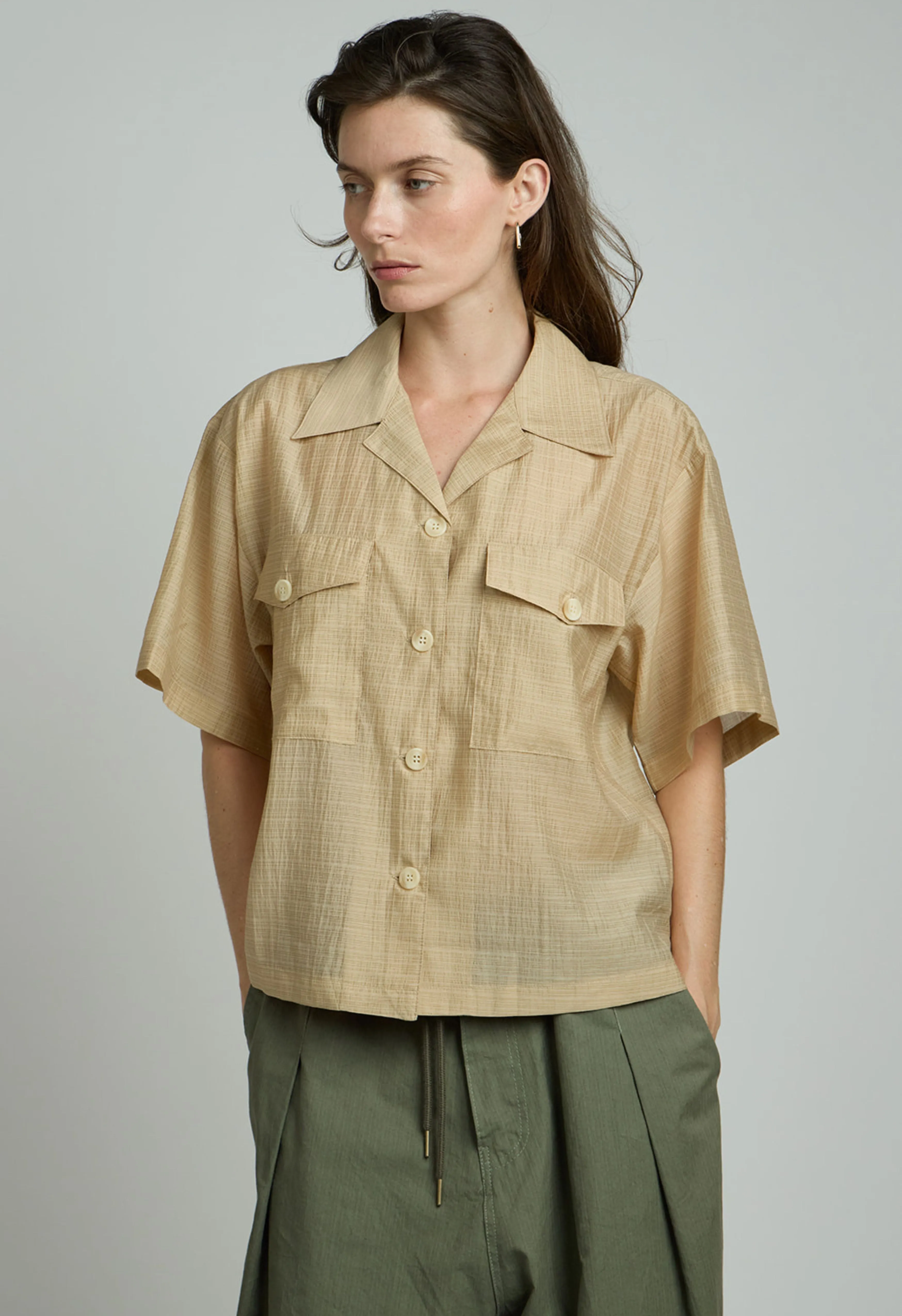 Chrisley Button Up in Sand