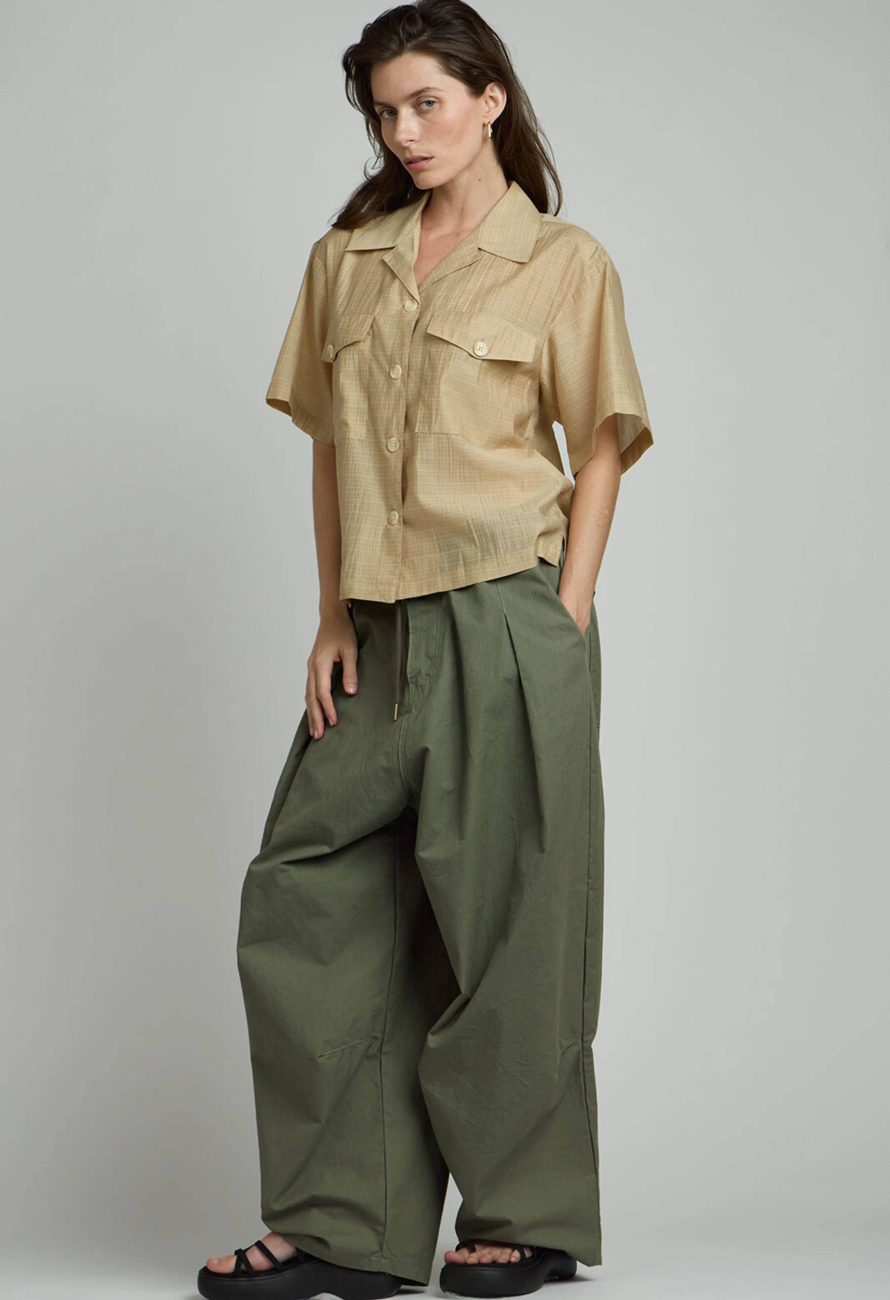 Chrisley Button Up in Sand