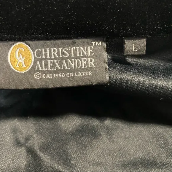 Christine Alexander L Black Velvet Blue Rhinestones Pockets Western Shirt Jacket