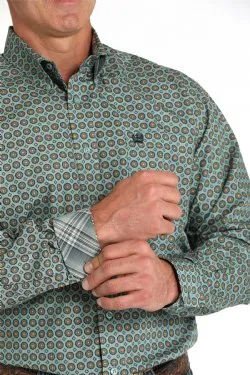 Cinch Men's Geometric Print Button-Down Long-Sleeve Western Shirt