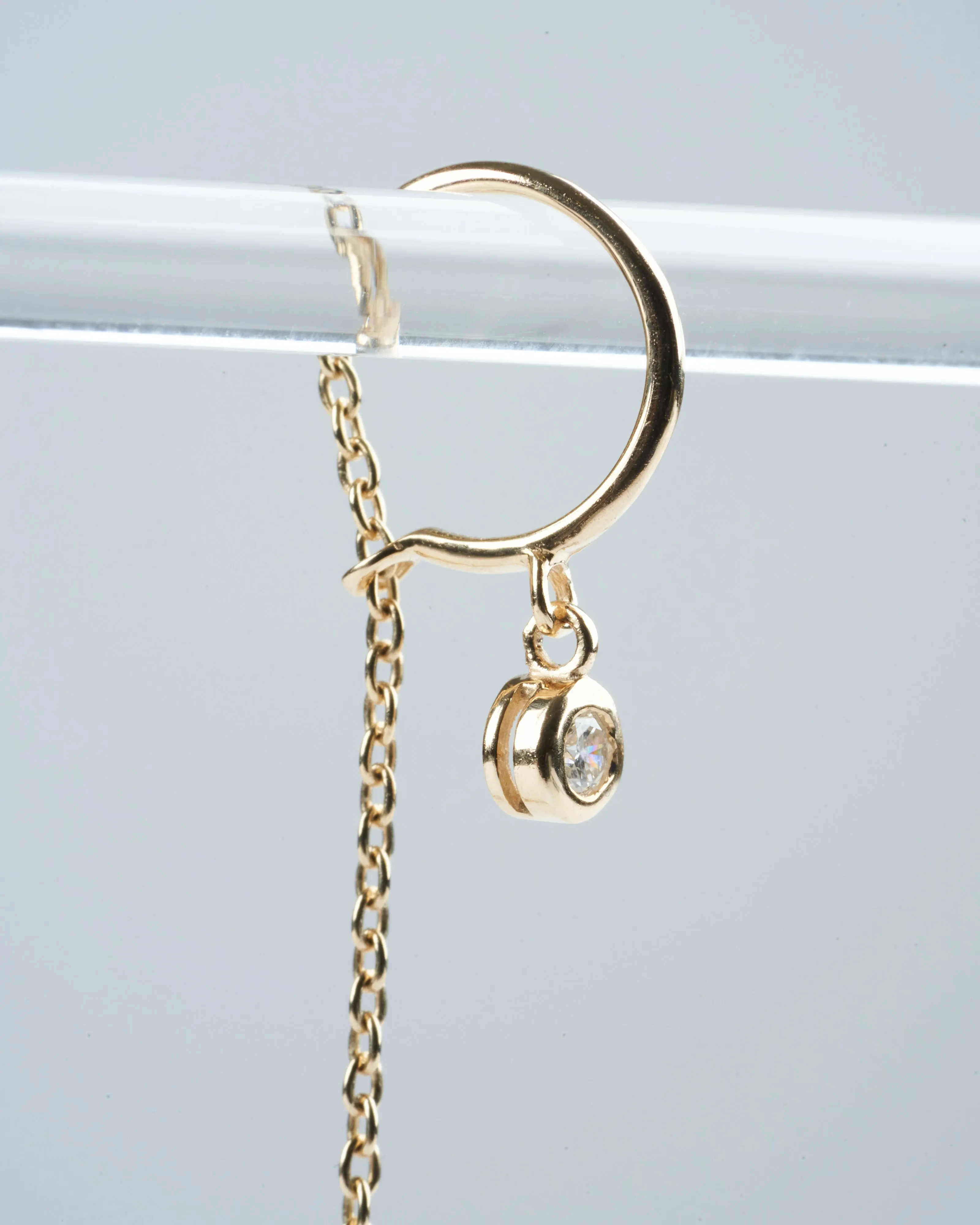 classic diamond threader in gold single - gold