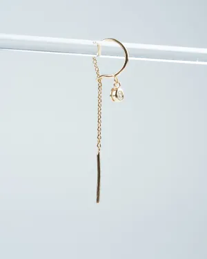 classic diamond threader in gold single - gold