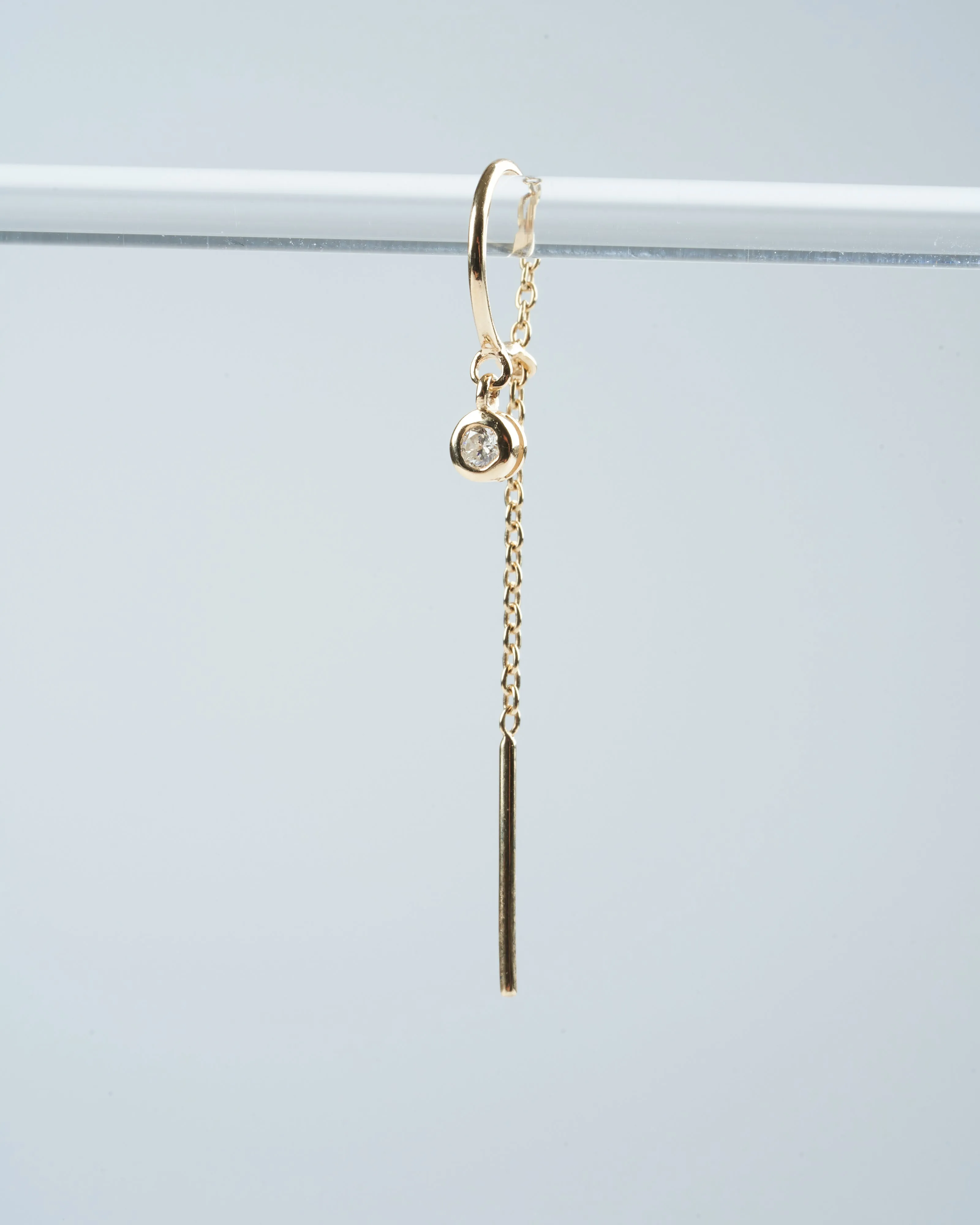 classic diamond threader in gold single - gold
