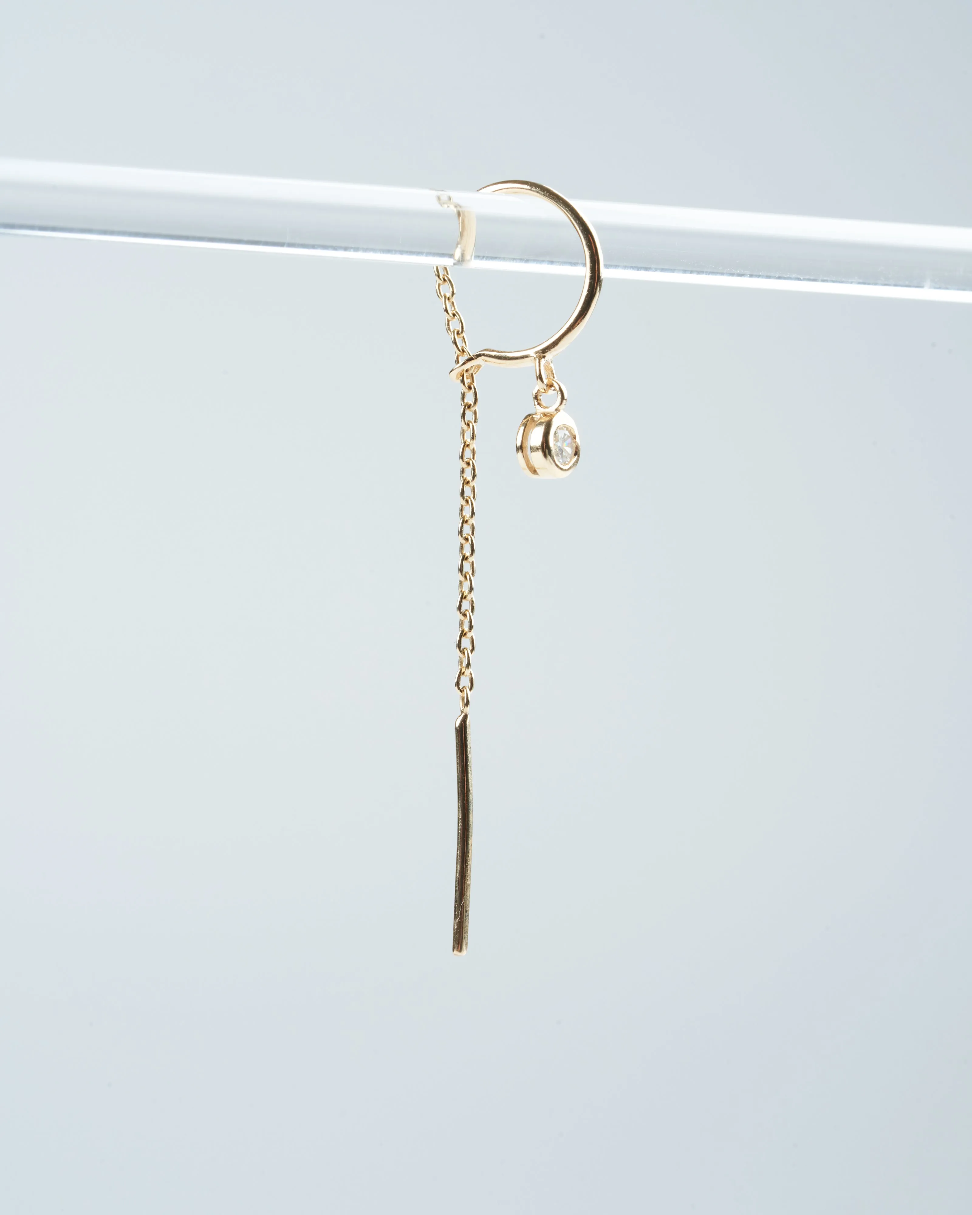 classic diamond threader in gold single - gold