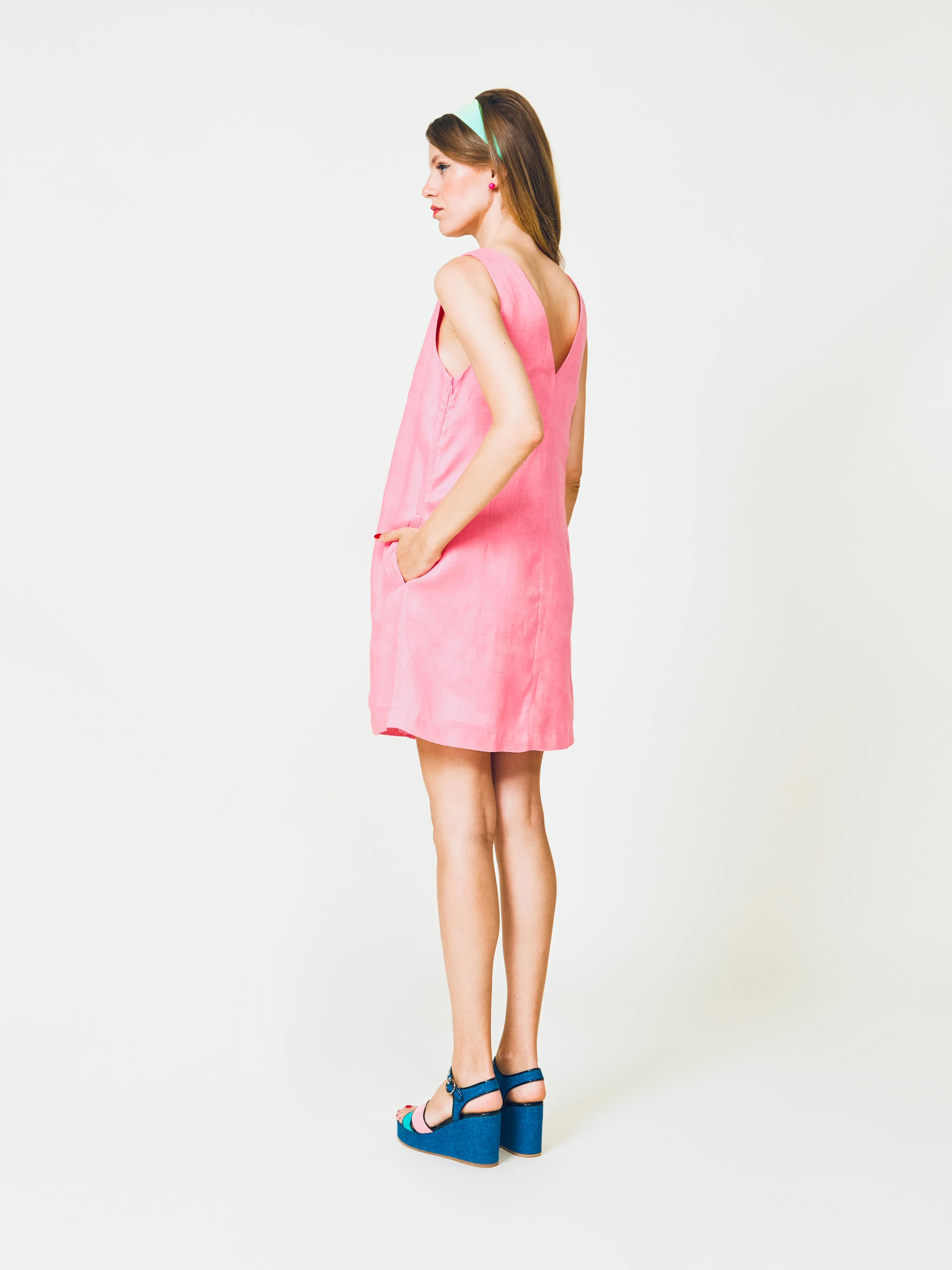 Classic Linen Sleeveless Dress