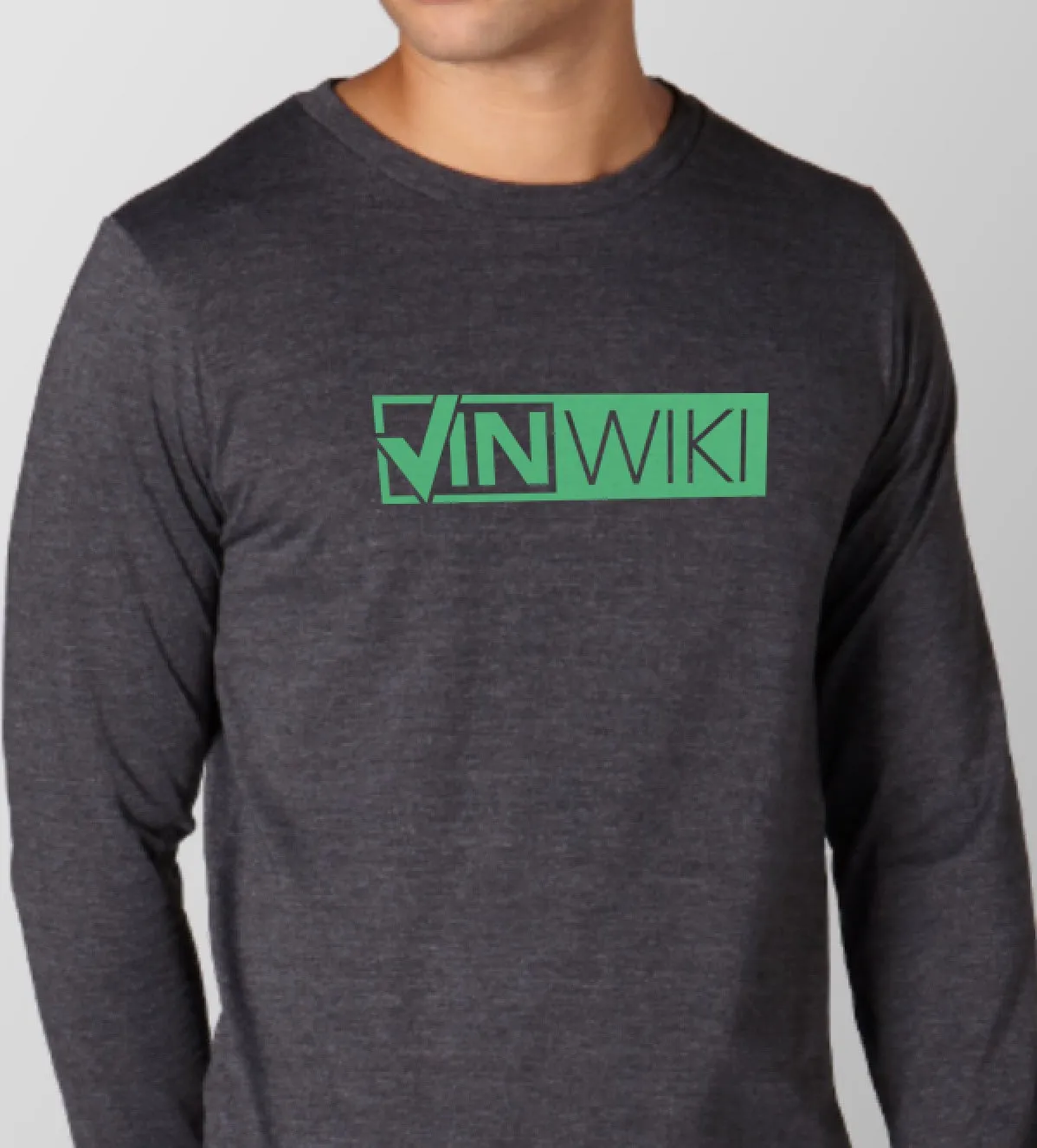 Classic Logo Tee - Green over Dark Grey - Long Sleeve