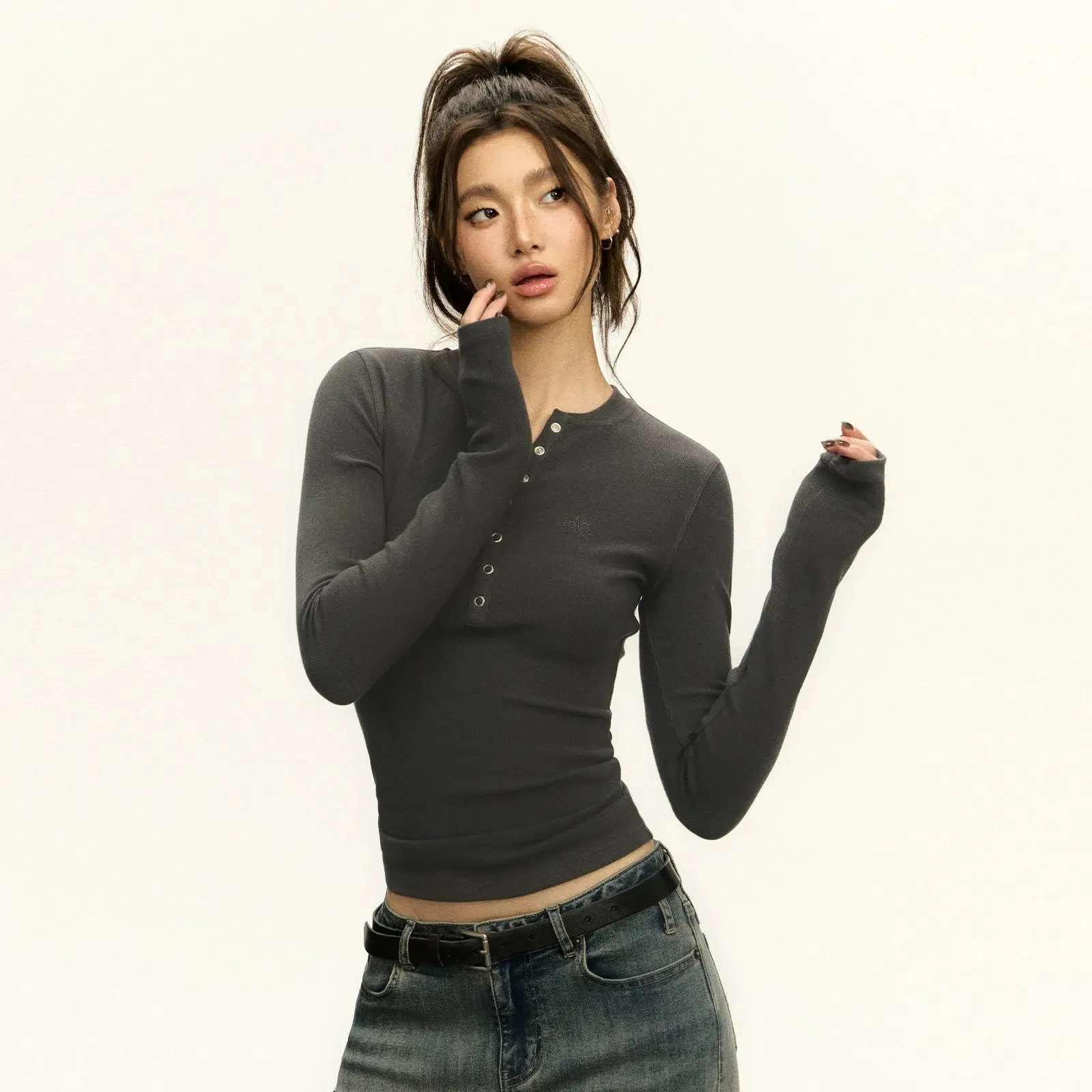 Classic Long Sleeve Henley Pullover