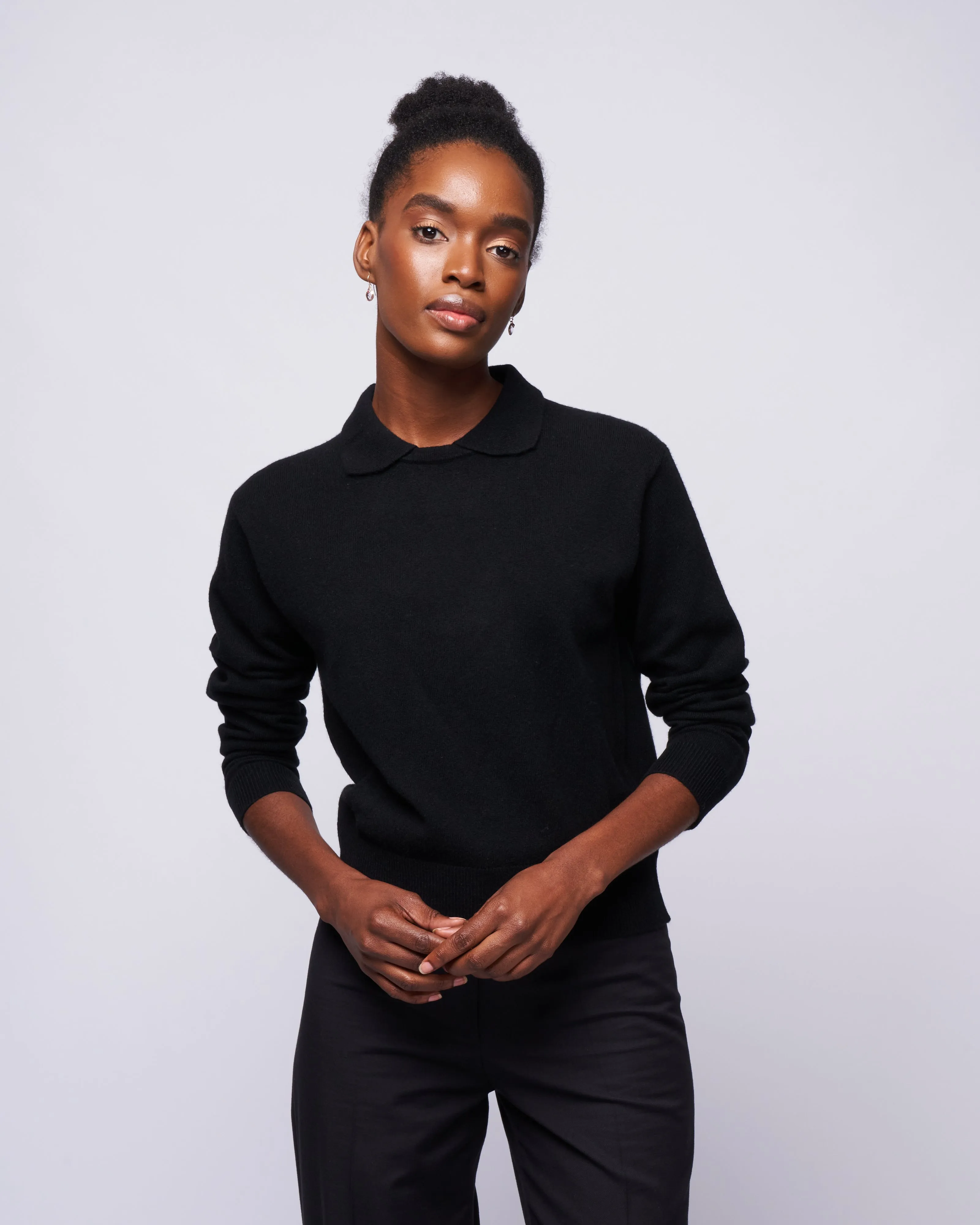 collar sweater - noir