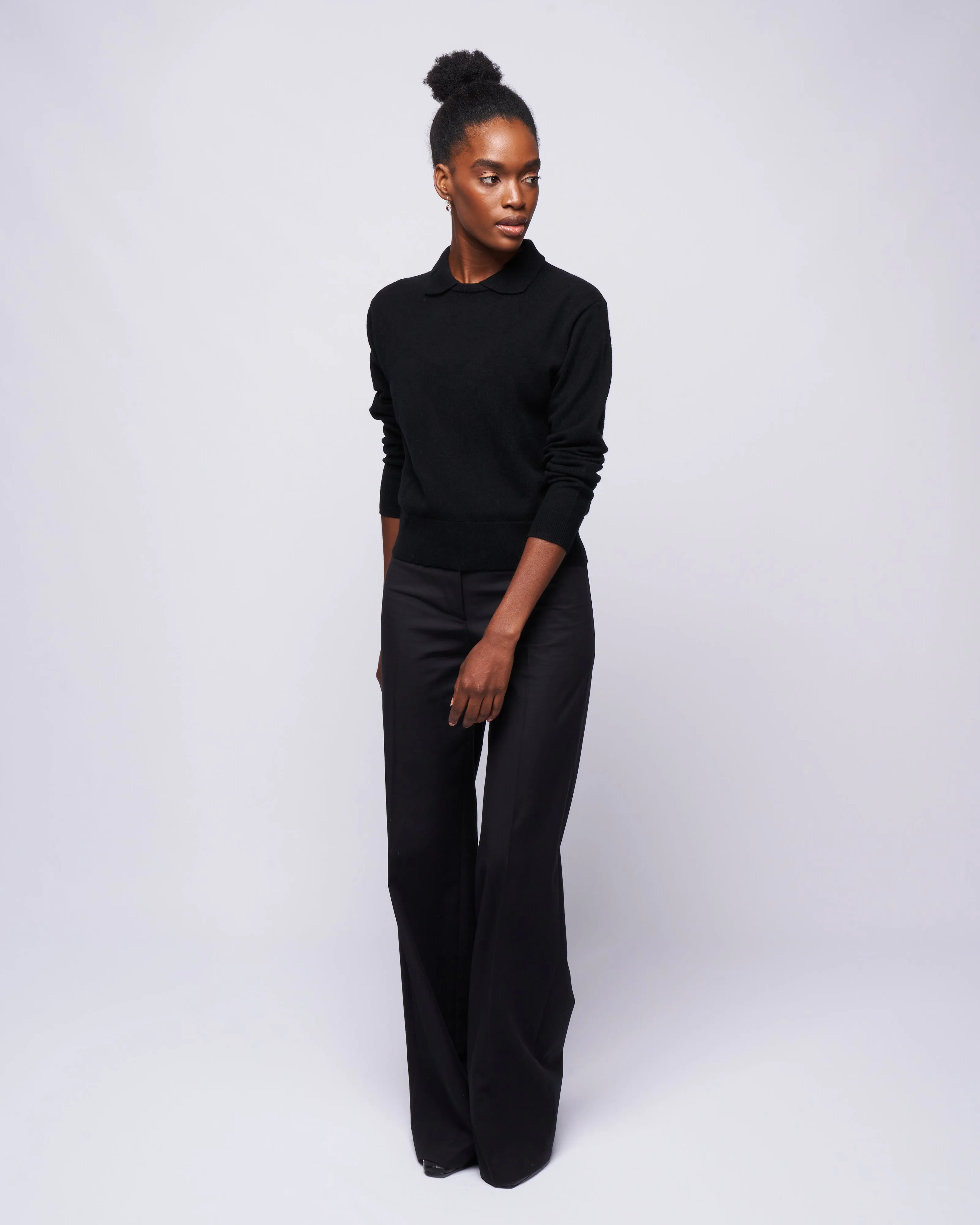 collar sweater - noir