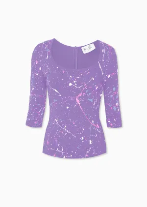 Collette - One-of-a-Kind, Pastel Paint Splatter Top