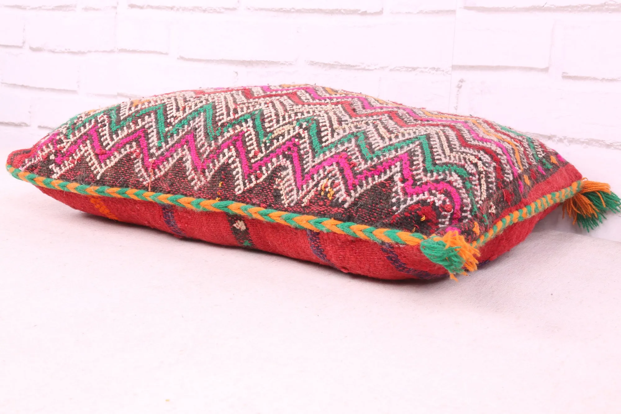 Colorful Moroccan Kilim Pillow 14.1 inches X 20 inches