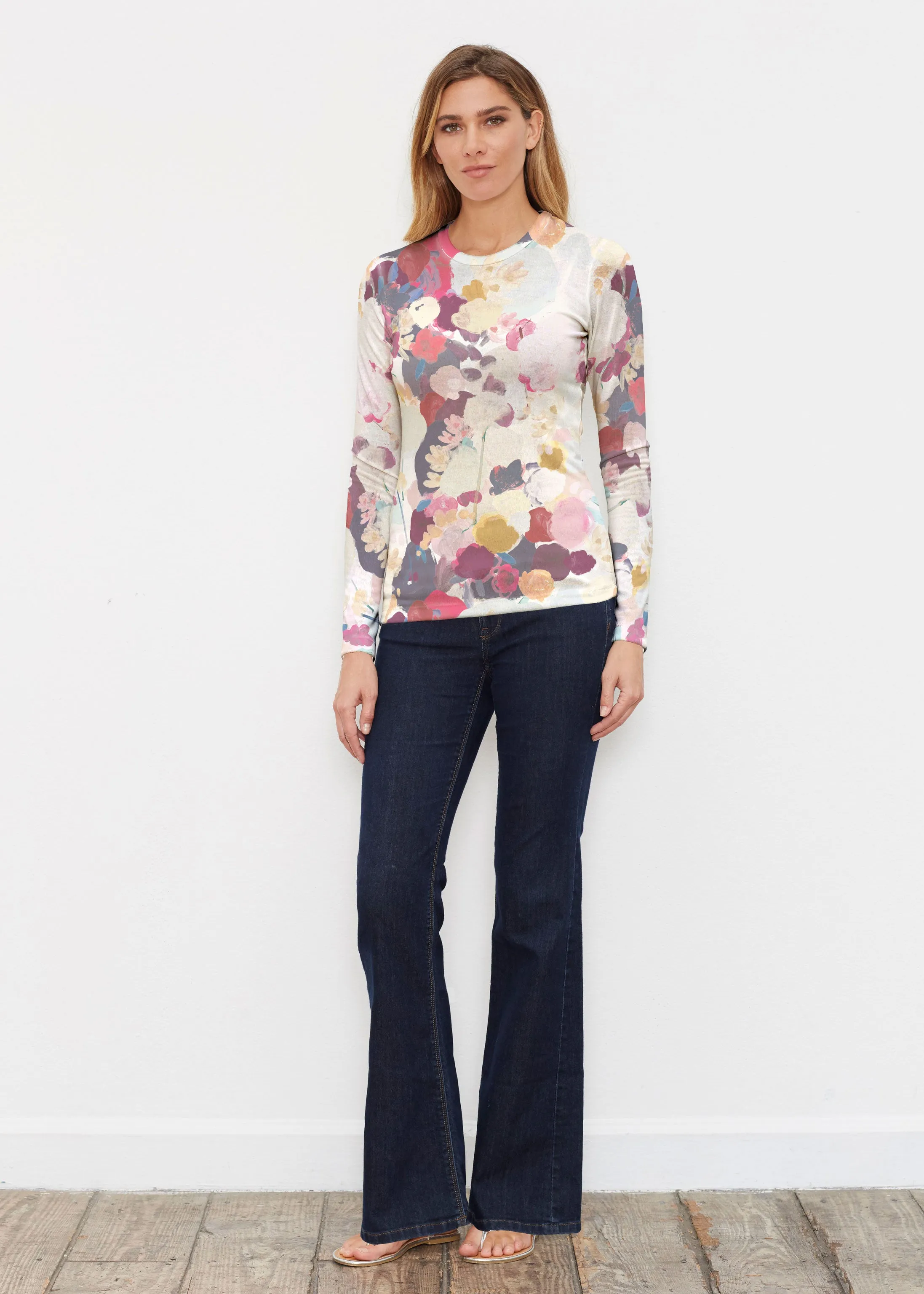 Colorful Poms (8063) ~ Butterknit Long Sleeve Crew Top