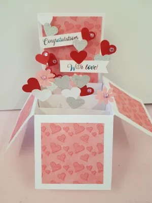 CONGRATULATIONS WITH LOVE POP-UP BOX CARD