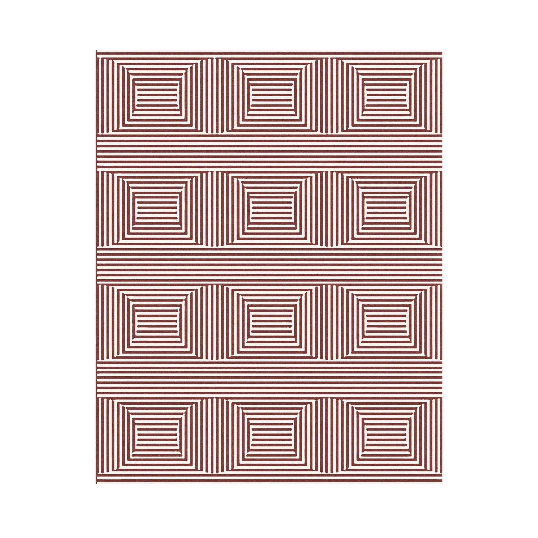 Contemporary Eclipse Illusion Hand Tufted Wool Rug - Red