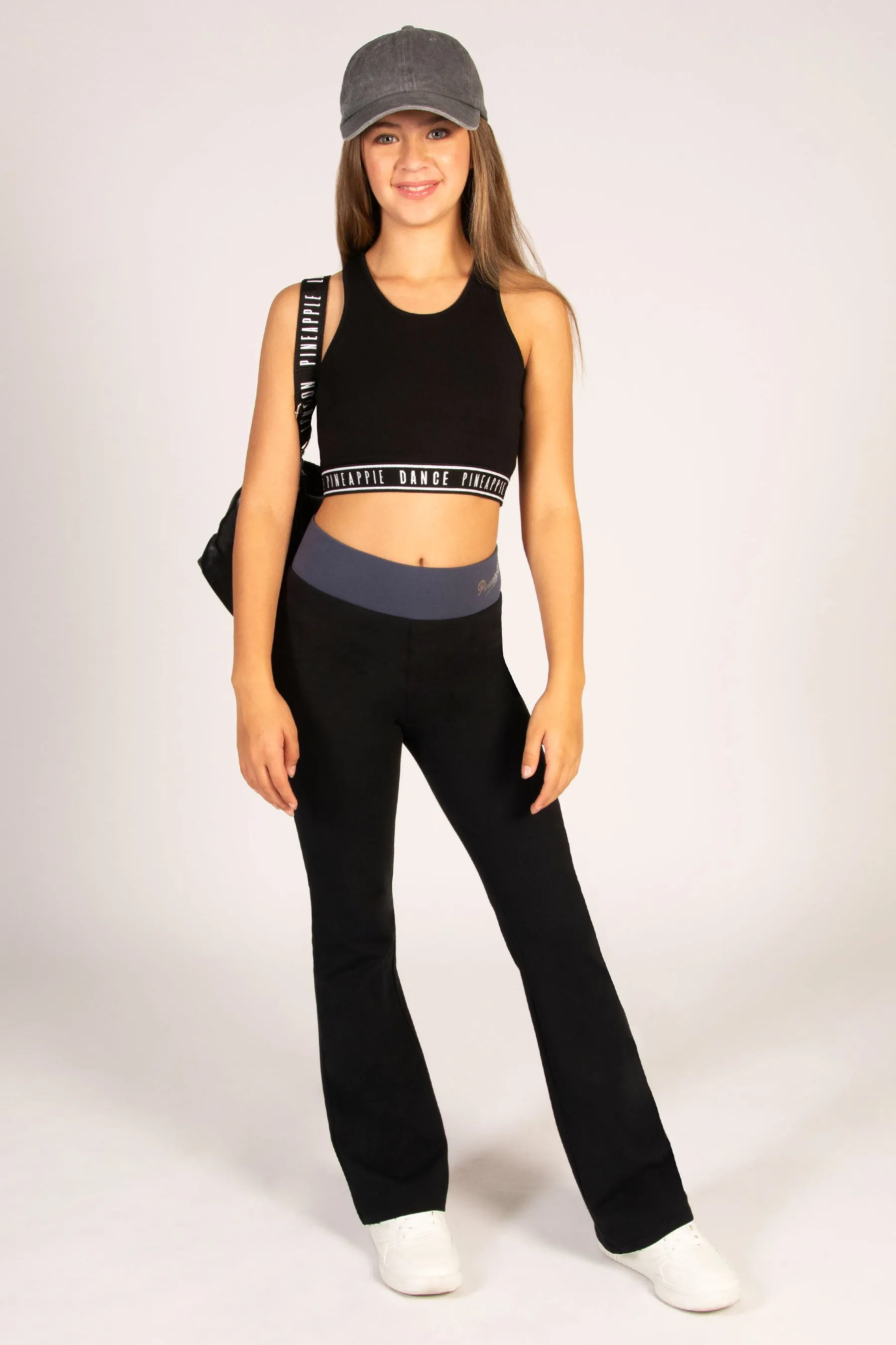 Contrast Band Bootcut Jersey Trousers