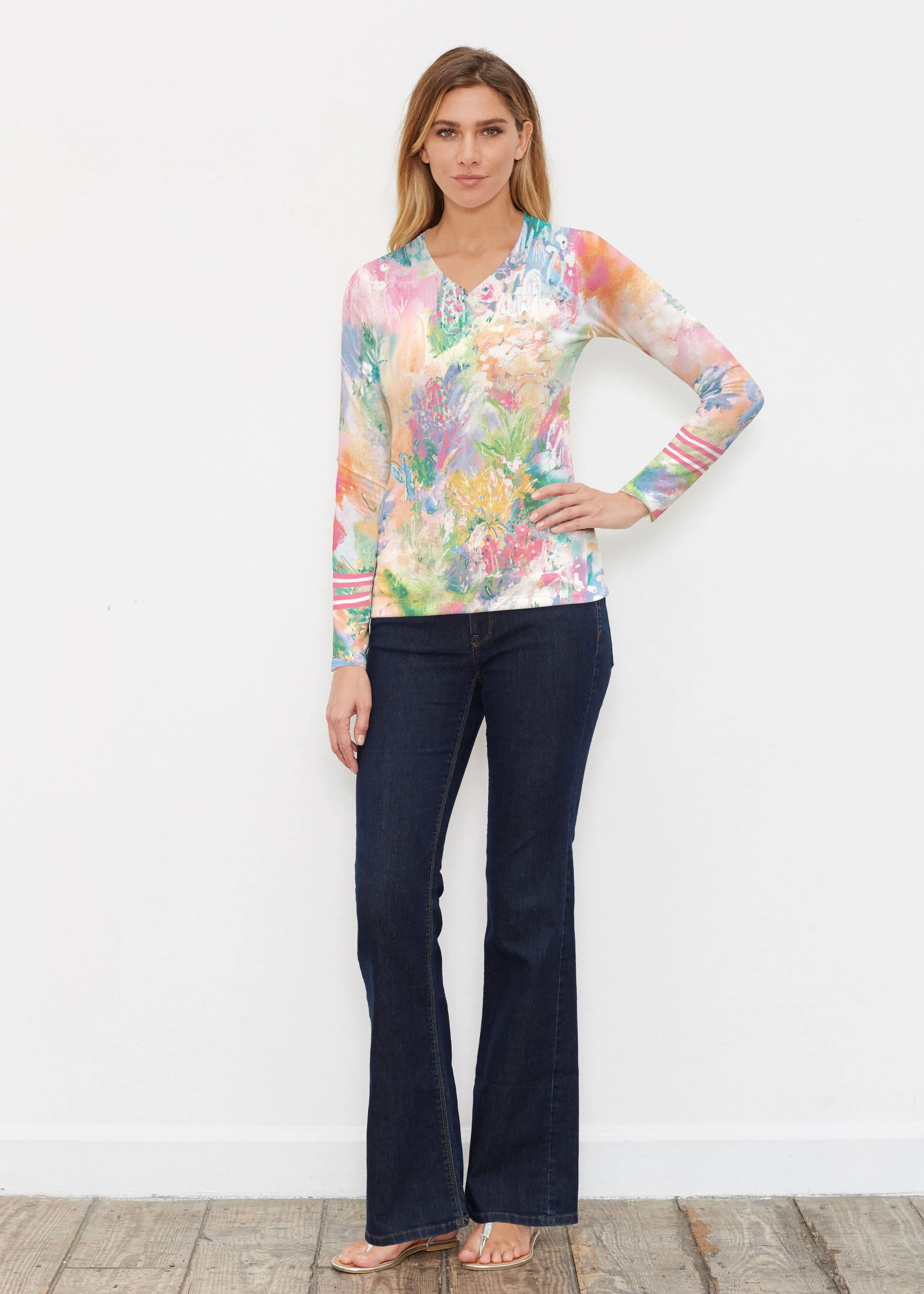 Cool Desert Vibes (17232) ~ Butterknit Long Sleeve V-Neck Top