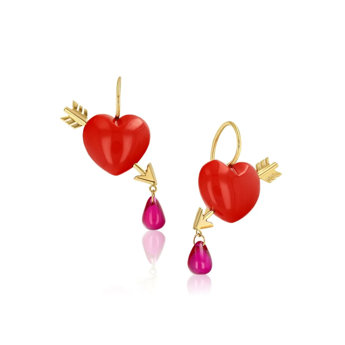 Coral Cupid's Arrow Earrings