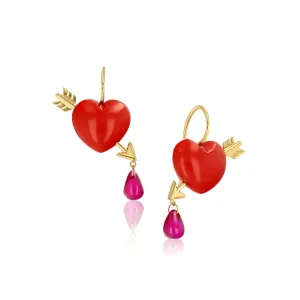 Coral Cupid's Arrow Earrings