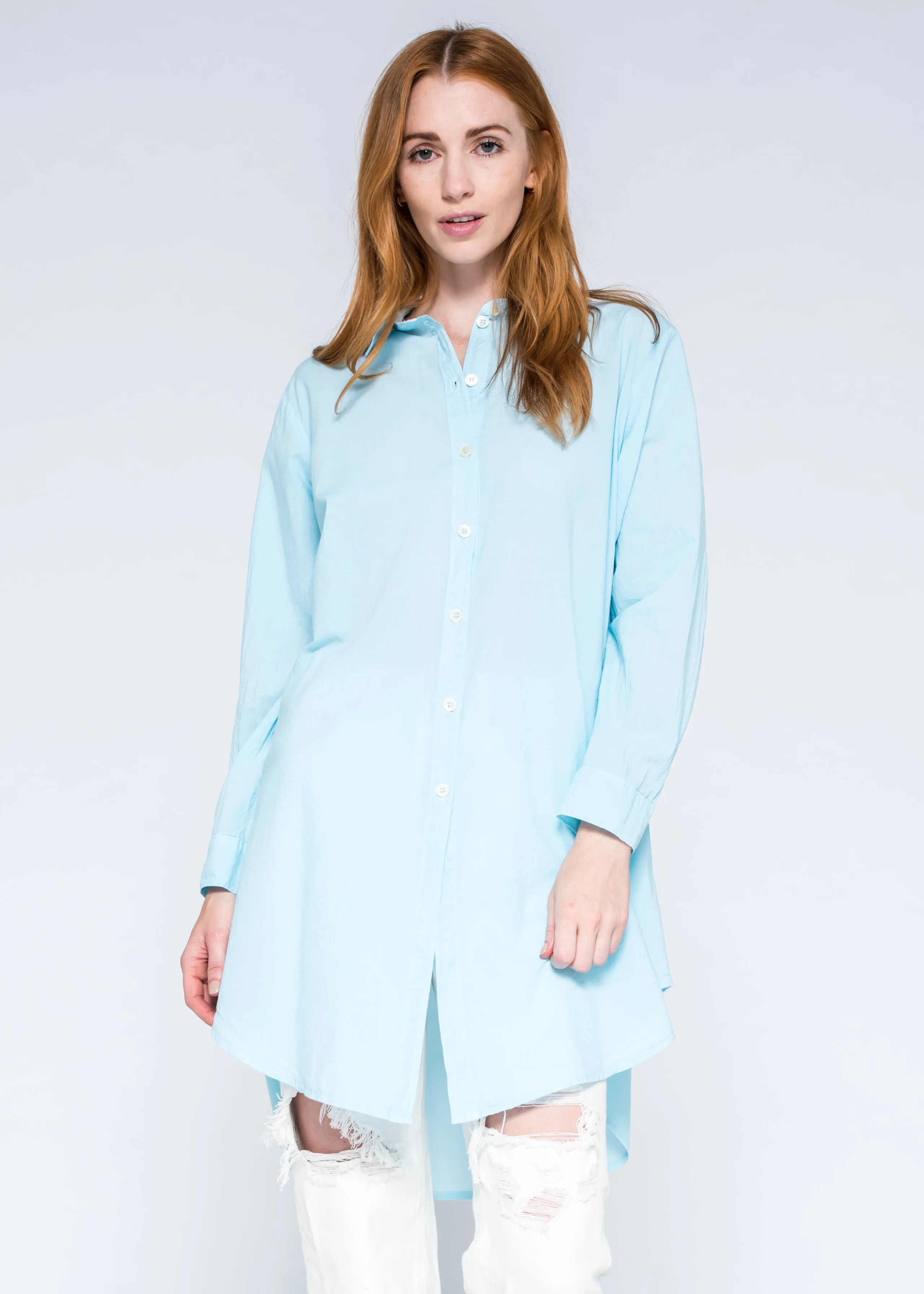 Cotton Poplin Duster Shirt L/S