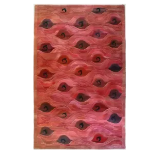 Crimson Currents Hand Tufted Wool Rug