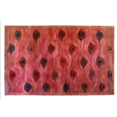 Crimson Currents Hand Tufted Wool Rug