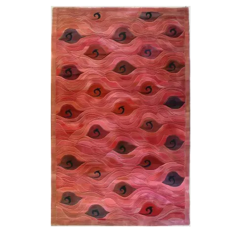 Crimson Currents Hand Tufted Wool Rug