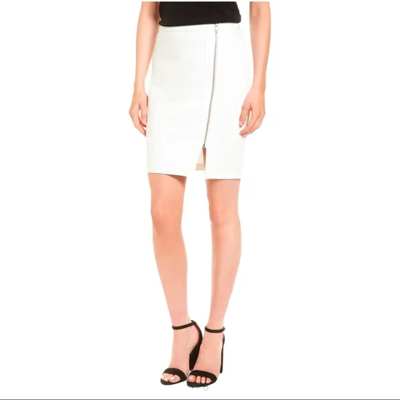 Cupcakes &amp; Cashmere Jann Pencil Skirt White L