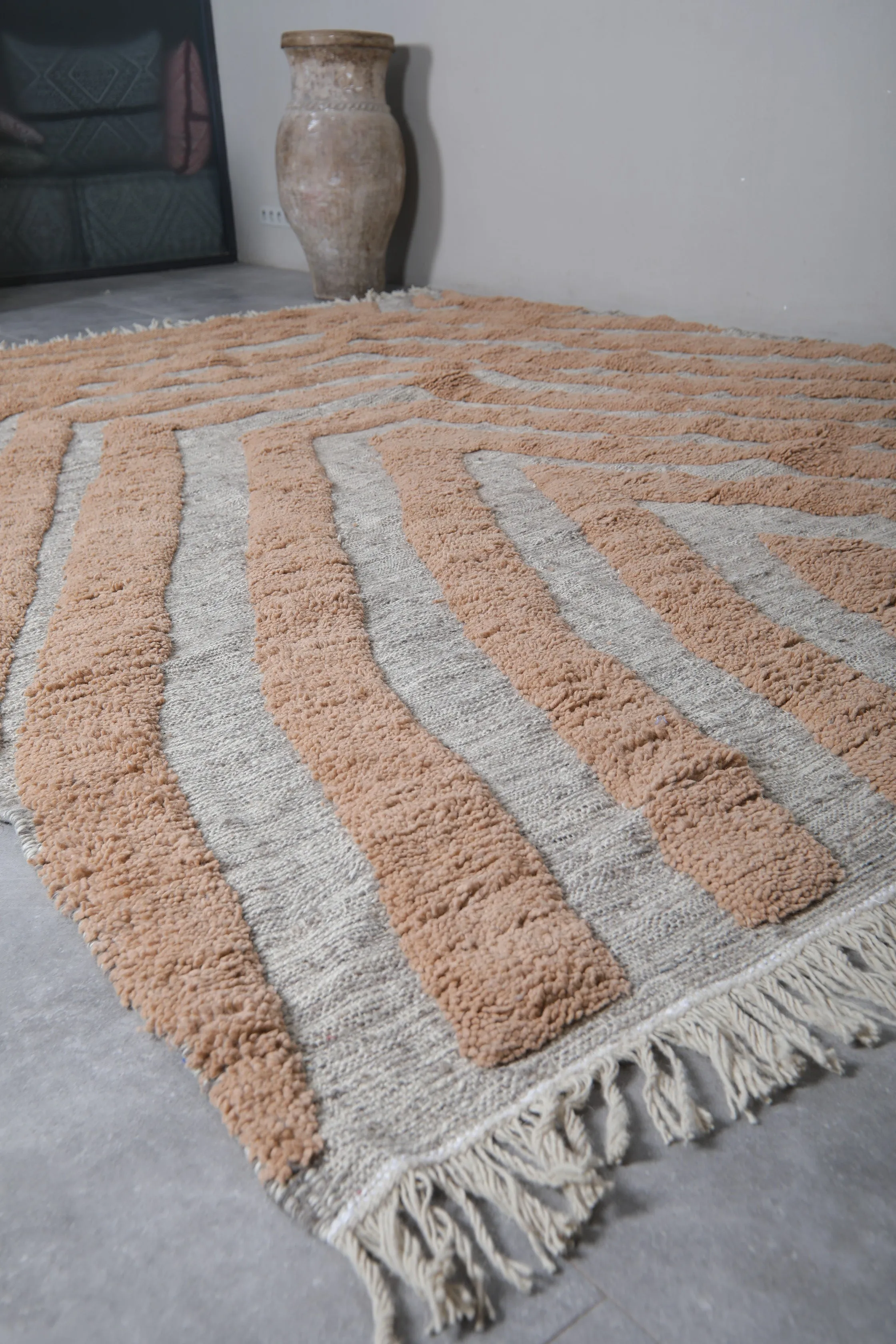 Custom Berber rug Peach - Handmade Beni ourain rug - Morocco rug