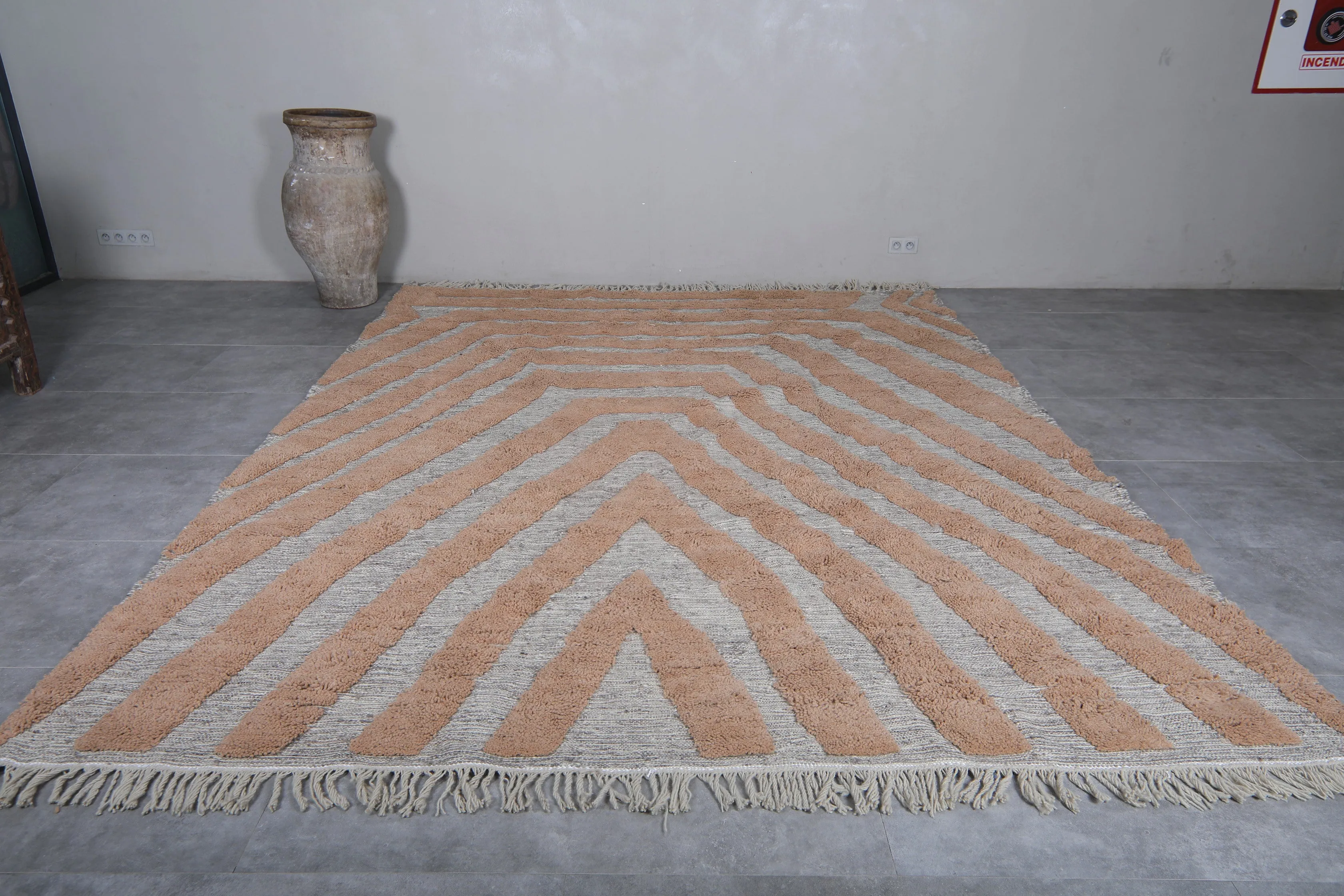 Custom Berber rug Peach - Handmade Beni ourain rug - Morocco rug