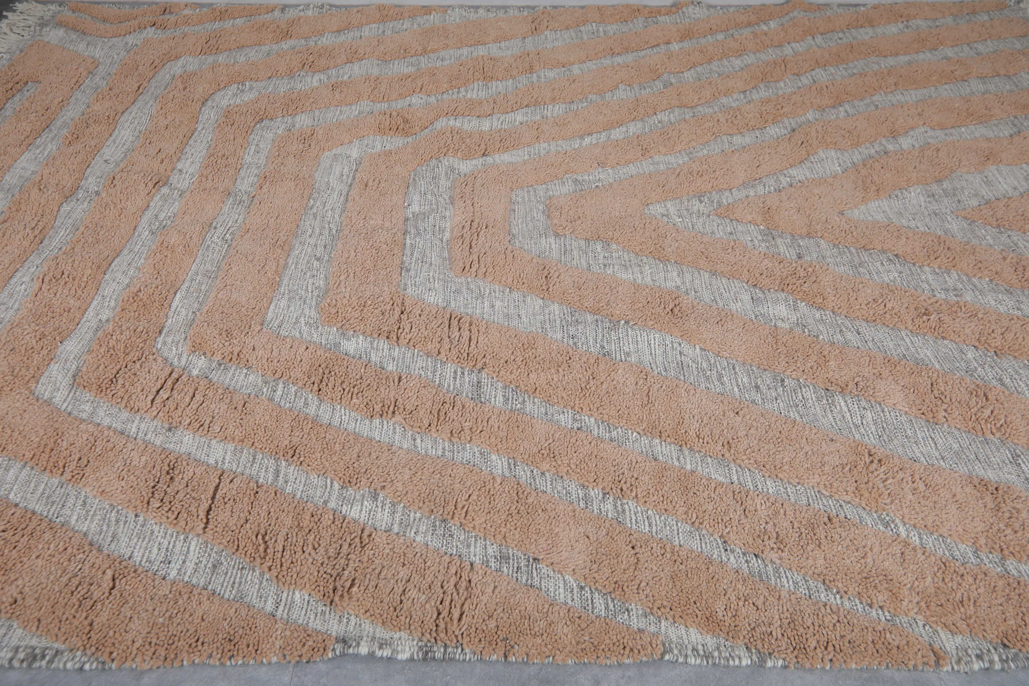 Custom Berber rug Peach - Handmade Beni ourain rug - Morocco rug