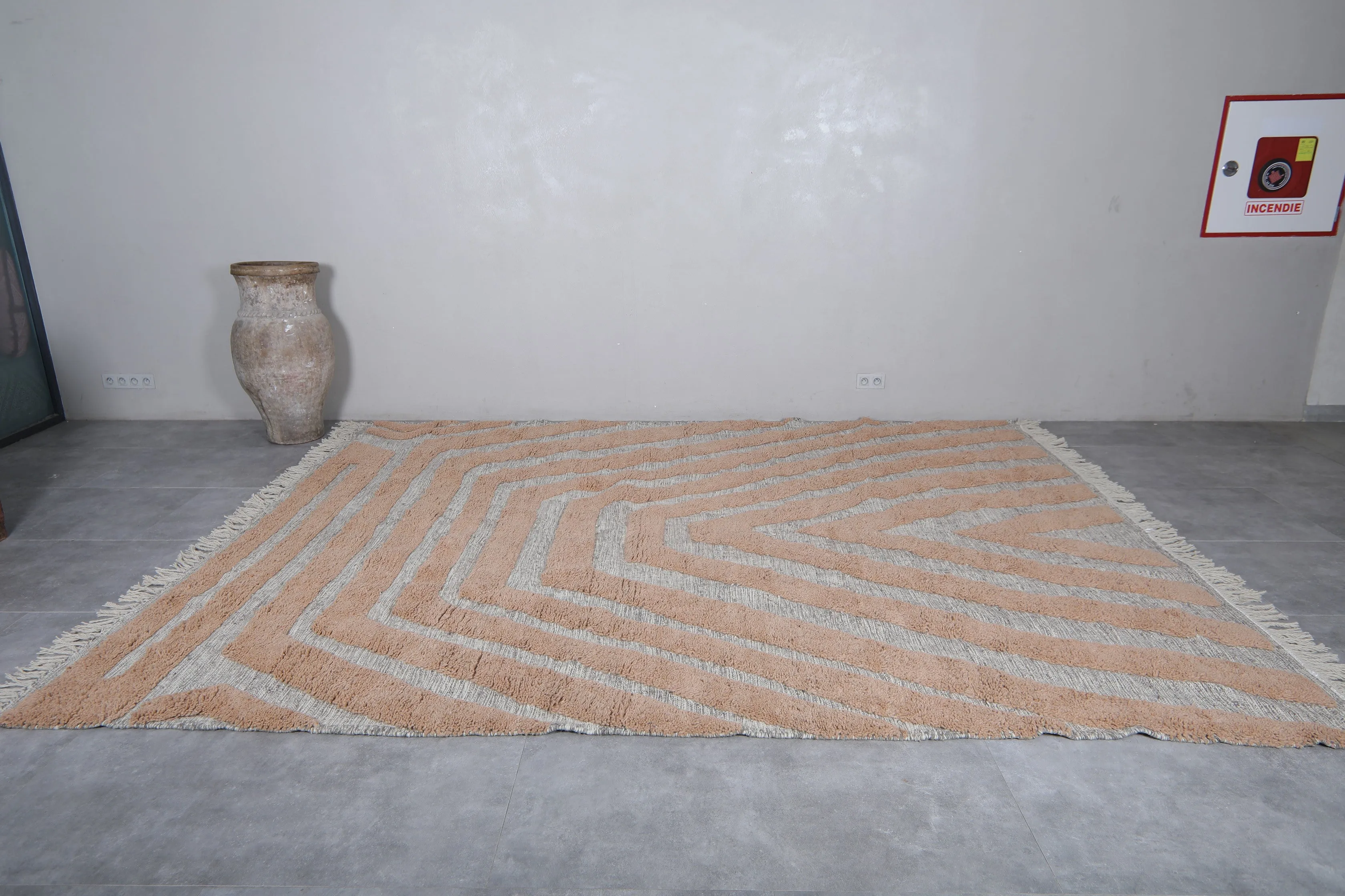 Custom Berber rug Peach - Handmade Beni ourain rug - Morocco rug