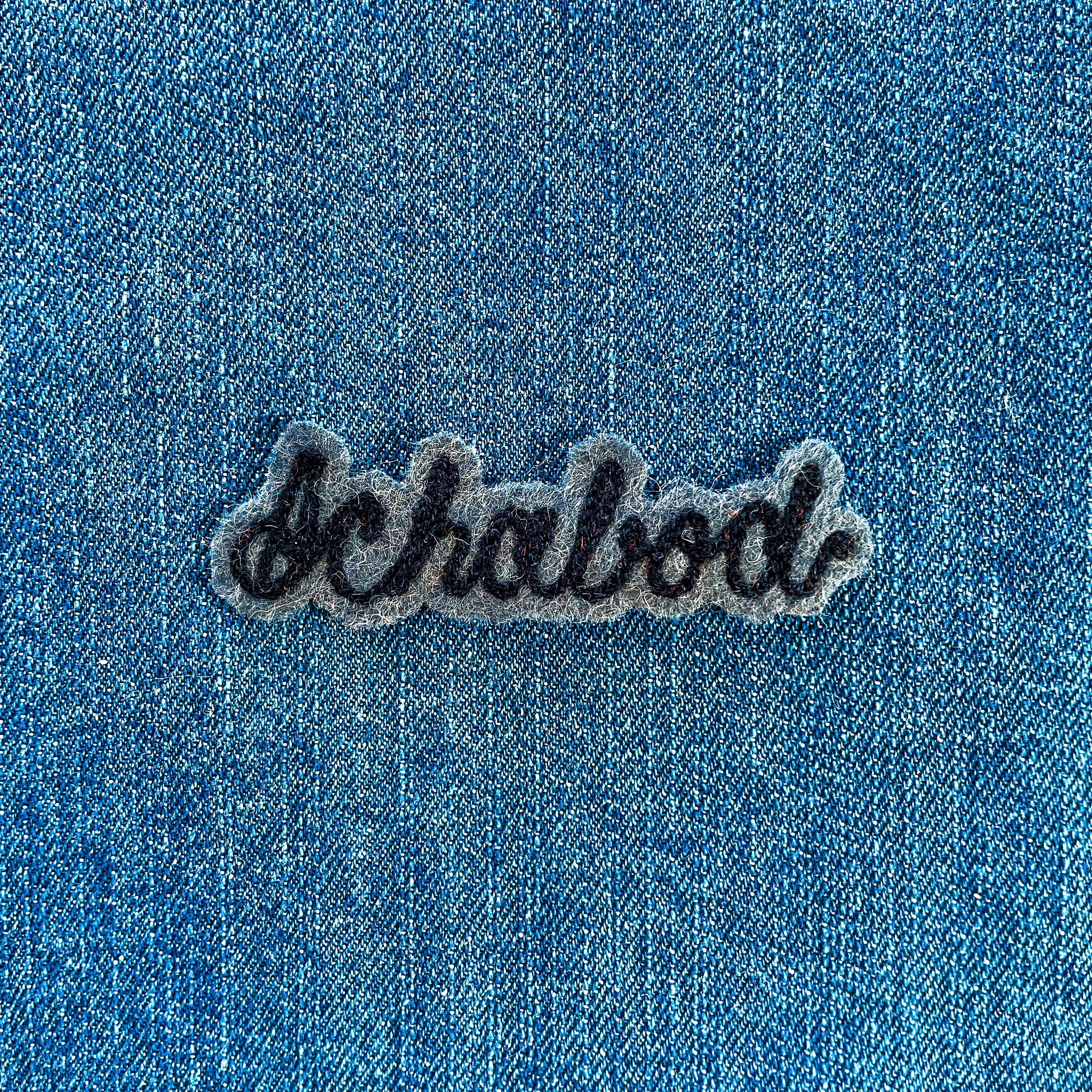 Custom Word Patch - Black on Grey