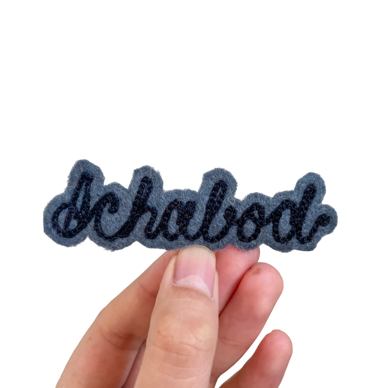 Custom Word Patch - Black on Grey