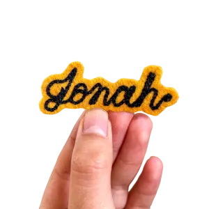 Custom Word Patch - Black on Yellow