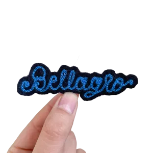 Custom Word Patch - Blue on Black