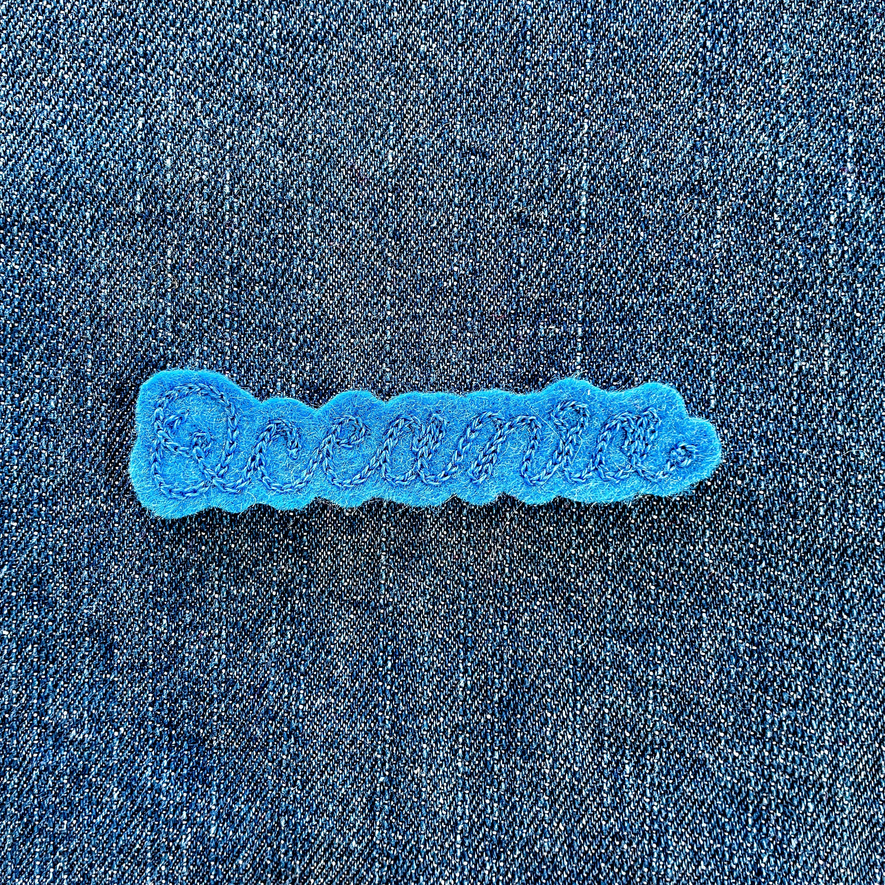 Custom Word Patch - Blue on Blue