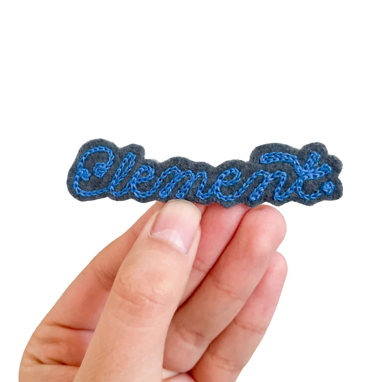 Custom Word Patch - Blue on Grey
