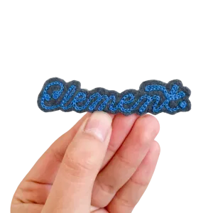 Custom Word Patch - Blue on Grey