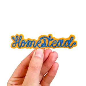 Custom Word Patch - Blue on Yellow