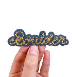 Custom Word Patch - Gold on Grey