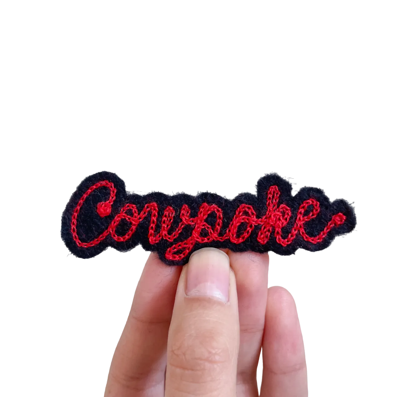 Custom Word Patch - Red on Black