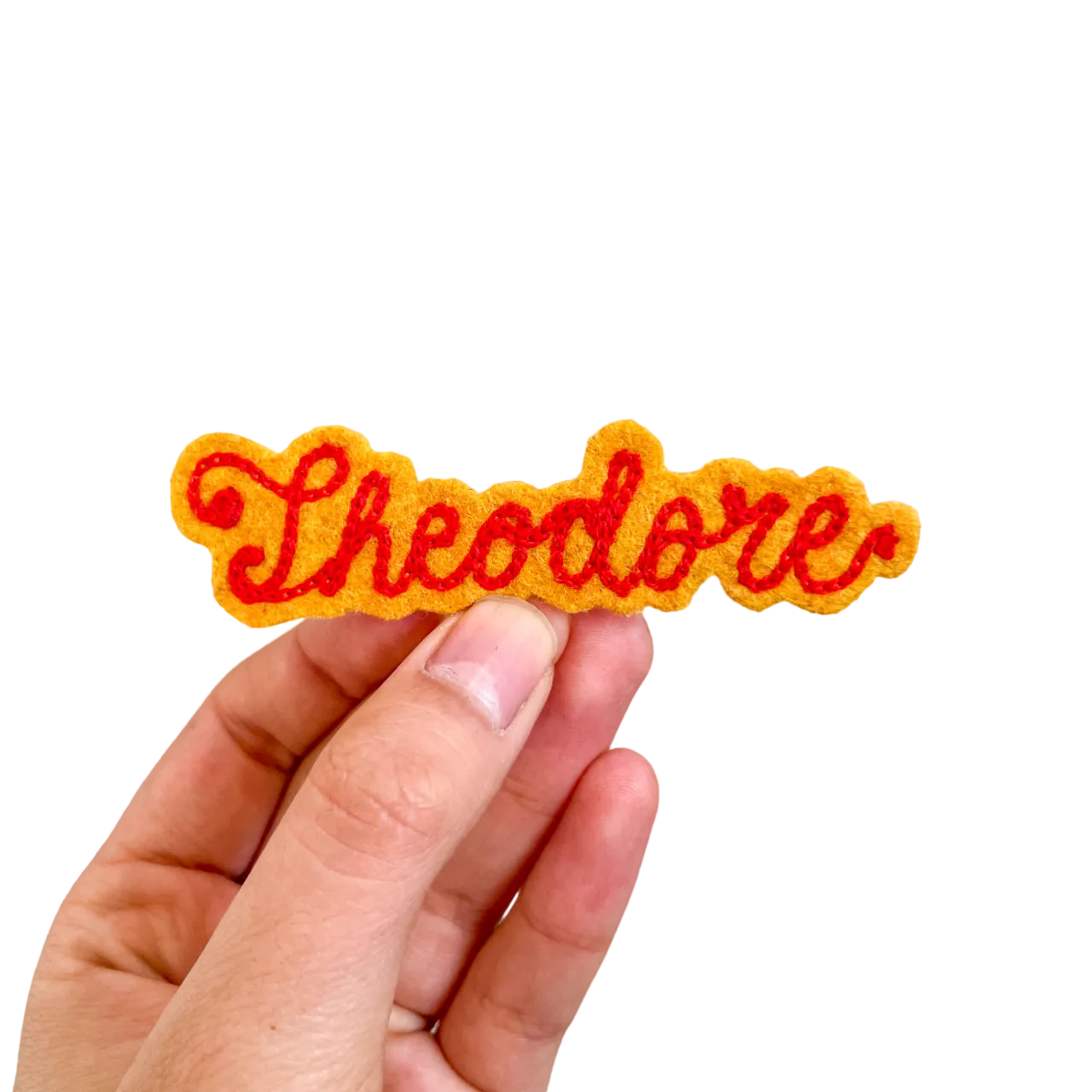 Custom Word Patch - Red on Yellow