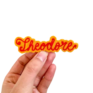 Custom Word Patch - Red on Yellow