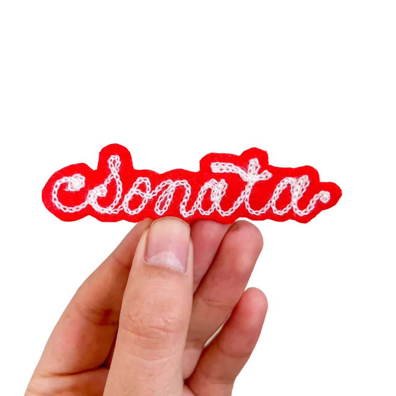 Custom Word Patch - White on Red