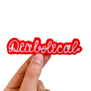 Custom Word Patch - White on Red
