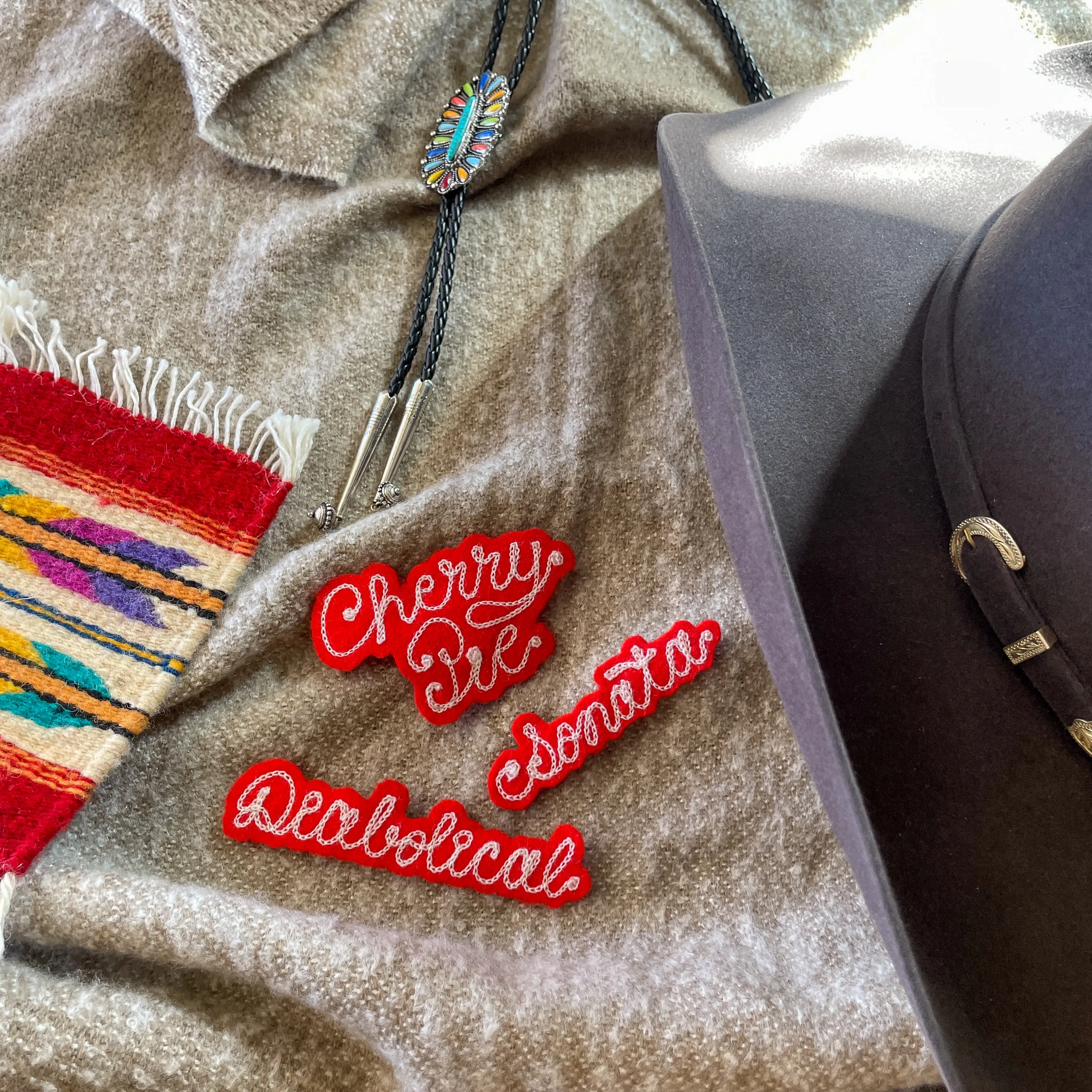 Custom Word Patch - White on Red