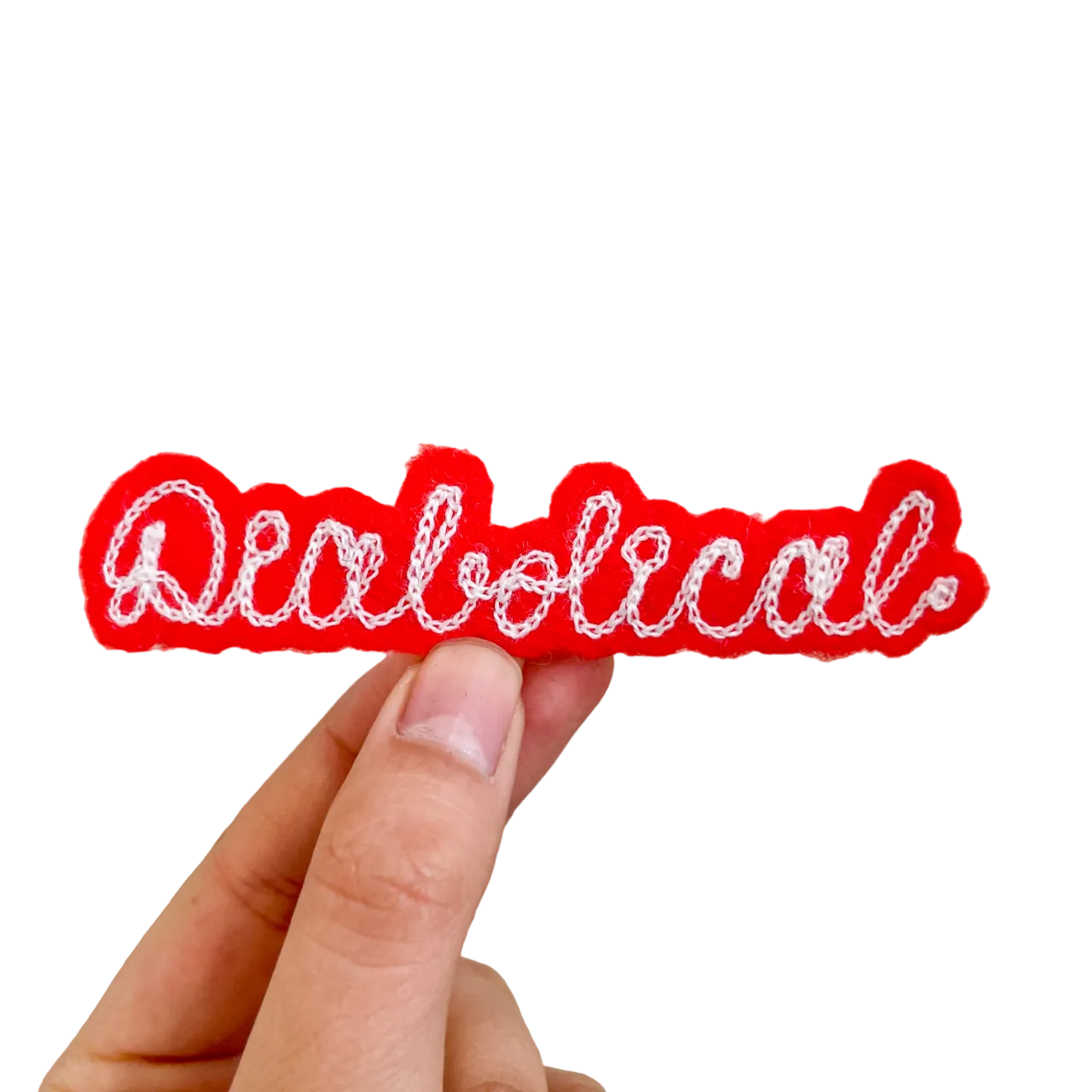Custom Word Patch - White on Red
