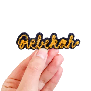 Custom Word Patch - Yellow on Black